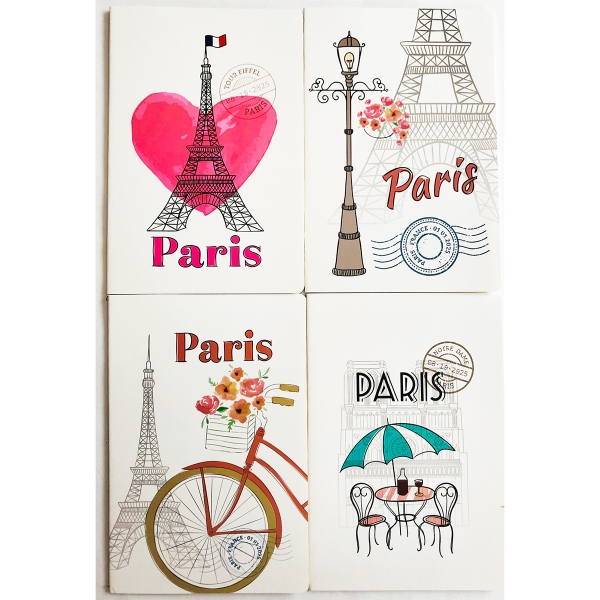 Paris Holiday France Eiffel Tower A5 Cute Notebooks Lined Notepads Memo Pads