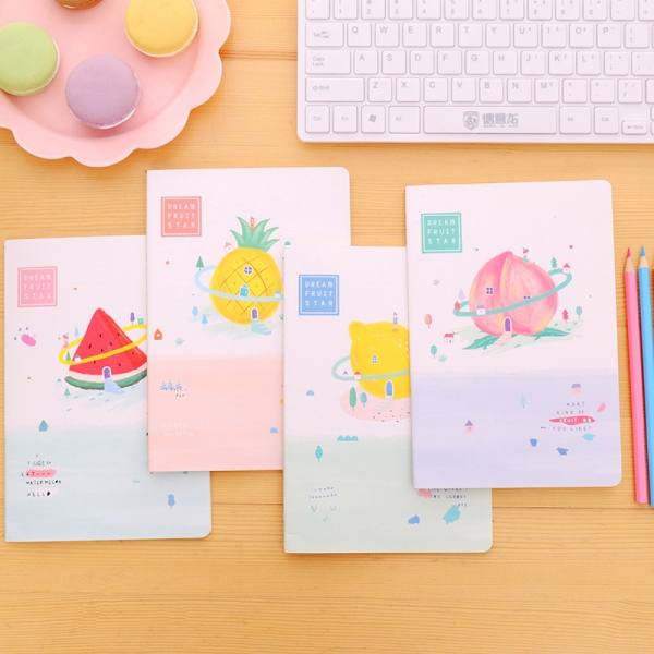 Summer Fruits Pineapple Peach Watermelon Lemon A5 Cute Notebooks Lined Notepads