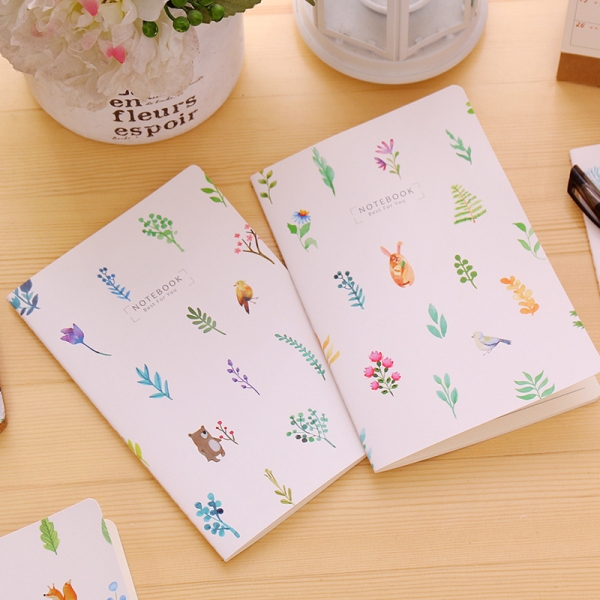 Garden Birds Flowers Animals Patterned A5 Floral Notebooks Notepads Memo Pads