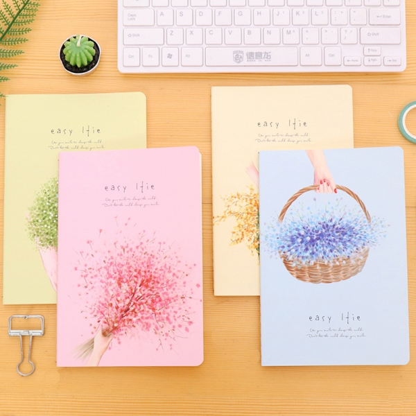 Flower Basket A5 Cute Floral Notebooks Lined Notepads Memo Pads