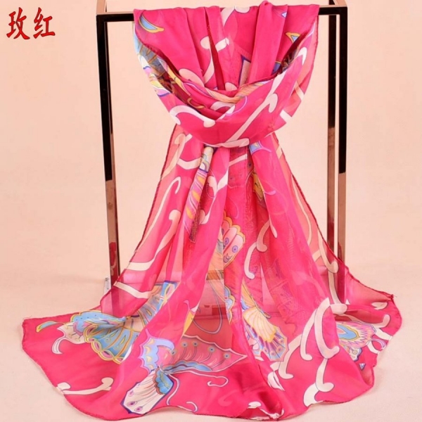 160 50cm Butterfly Fashion Ladies Scarves Chiffon Scarf Womens Shawls X414