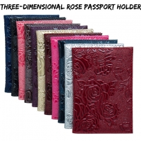 Luxury Rose Flowers Patterned Coloured Floral PU Leather Passport Cover Travel ID Wallet