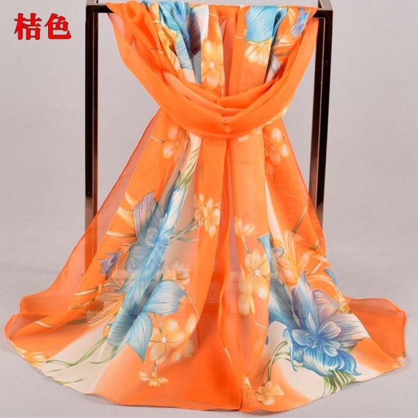 Flowers Floral Fashion Ladies Scarves Chiffon Scarf Womens Shawls X437