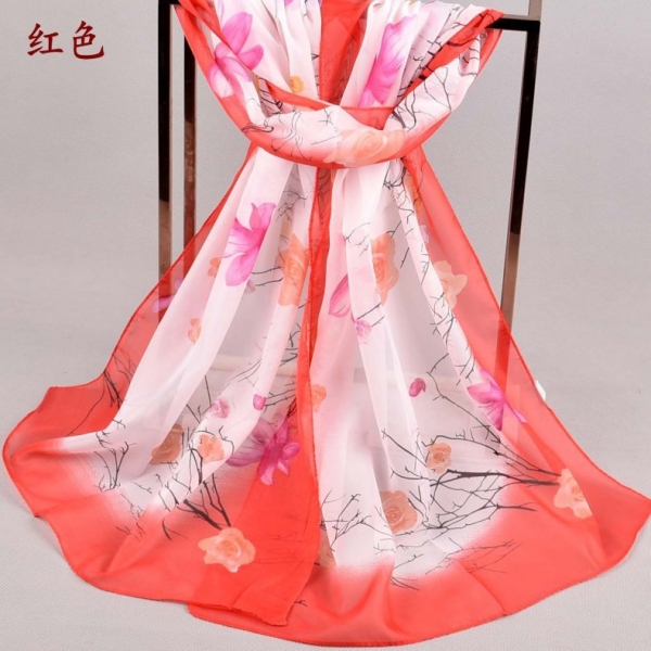 Flowers Floral Fashion Ladies Scarves Chiffon Scarf Womens Shawls X449
