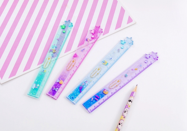 15cm Cute Stars Plastic Rulers Fashion School Supply Kids Party Gift Bag Fillers