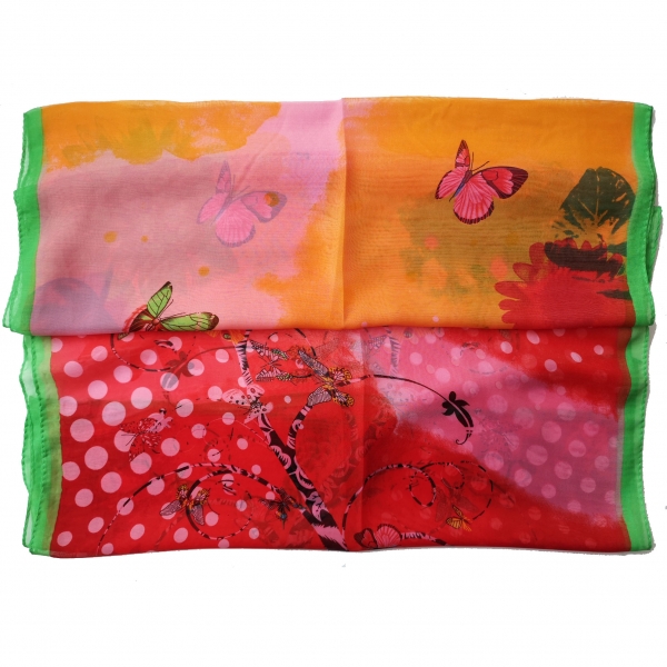 160 50cm Flowers Butterflies Fashion Ladies Scarves Chiffon Scarf Womens Shawls X301