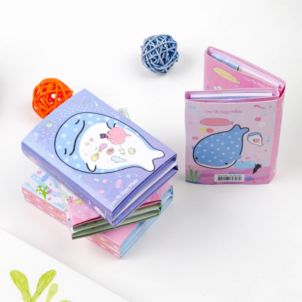 Blue Whale Ocean Sealife Animals Cute Sticky Notes Pad Memo Index Page Markers