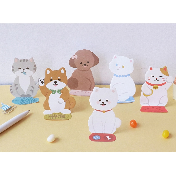 Puppy Dogs Kitten Cats Cute Sticky Notes Pad Novelty Bookmark Memo Page Markers