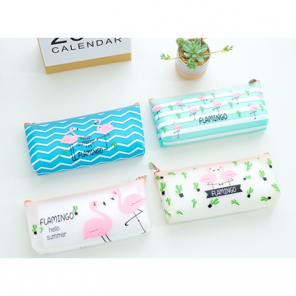 Flamingo Cactus Plants Cute Pencil Cases Cosmetics Make Up Bags Pen Pouches