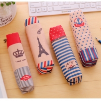 Retro Vintage Style America Flag Patterned Cute Canvas Pencil Cases Pen Pouches