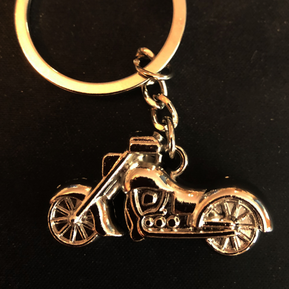 Cool Punk Motorbike Motorcycle Silver Keyrings Novelty Metal Key Chain