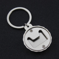 Silver Mirror Effect Metal Bottle Opener Keyring Wedding Party Favor Gift