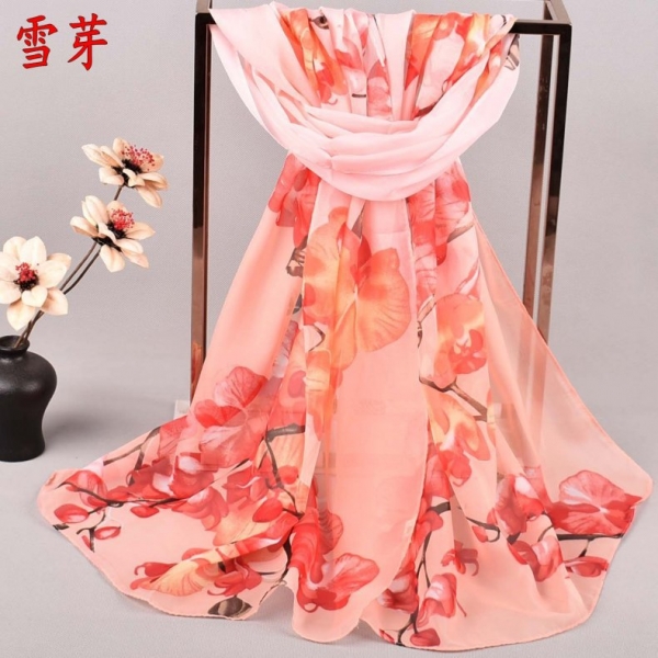 160 50cm Flowers Fashion Ladies Floral Scarves Chiffon Scarf Womens Shawls X452