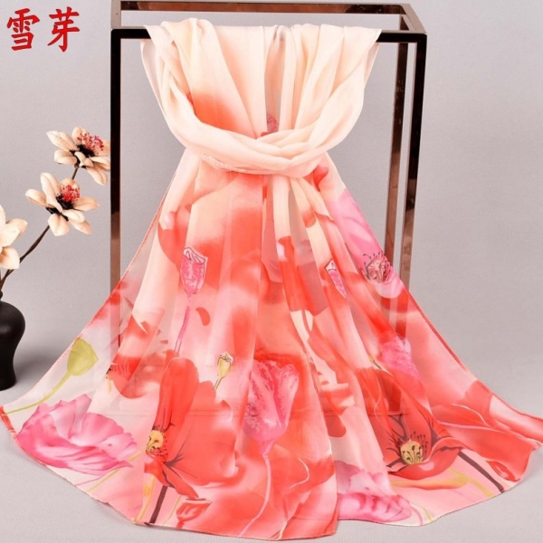 160 50cm Flowers Fashion Ladies Floral Scarves Chiffon Scarf Womens Shawls X451
