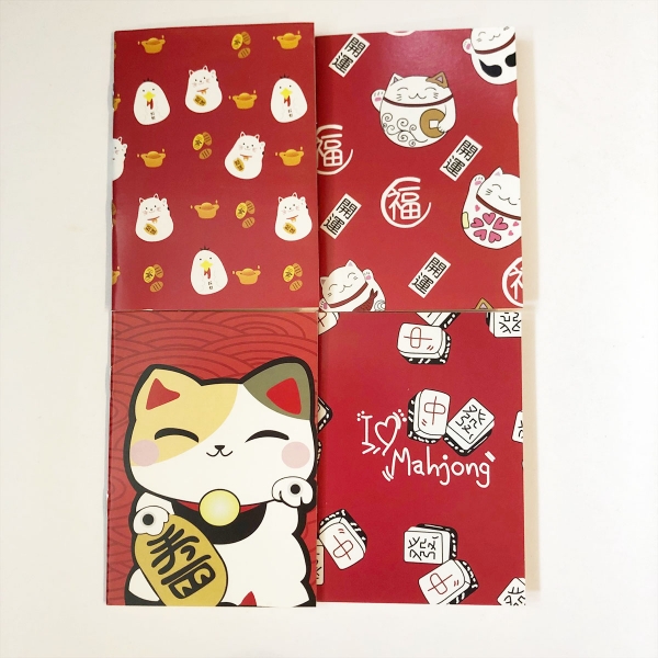 4pk Japanese Lucky Cat Mini Notebooks Small Notepads Notes Pad Pocket Memo Pads
