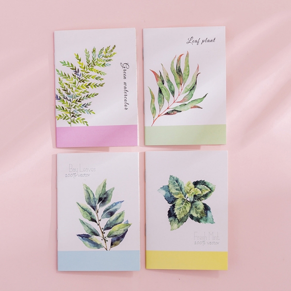 4pk Garden Plants Cute Mini Notebooks Small Notepads Notes Pad Pocket Memo Pads