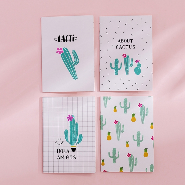 4pk Cactus Plants Cute Mini Notebooks Small Notepads Notes Pad Pocket Memo Pads
