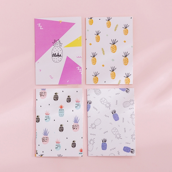 4pk Pineapple Fruits Patterned Cute Mini Notebooks Notes Pad Pocket Memo Pads