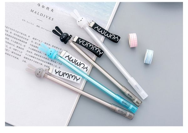 4pk Bunny Rabbits Ballpoint Gel Pens Cute Funky Kids Party Gift Bag Fillers