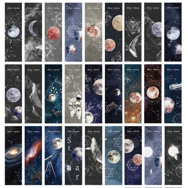 30pc Blue Whale Galaxy Planets Fantasy Bookmarks Book Markers Gift For Readers