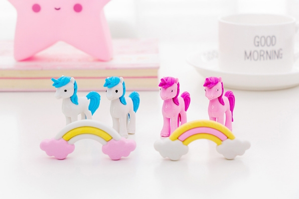 Unicorn And Rainbow Cute Erasers Novelty Fun Kids Rubbers Party Gift Bag Fillers