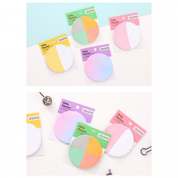 24-Hour Clock Face Daily Planner Novelty Sticky Notes Pad Memo Index Page Marker