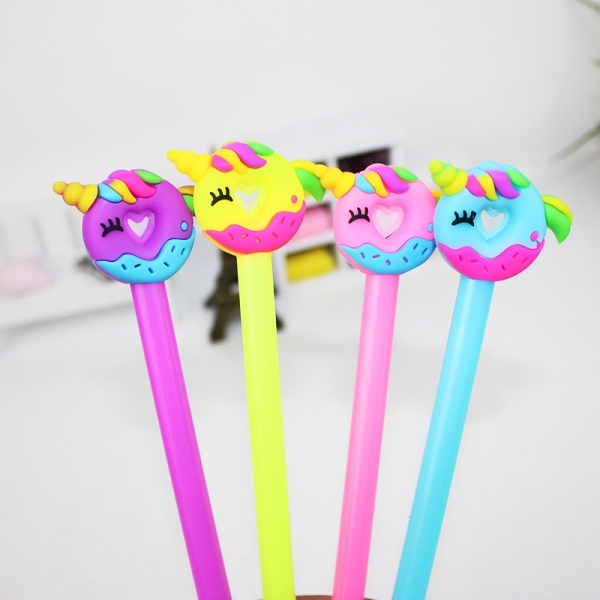 Rainbow Unicorn Doughnuts Ballpoint Gel Pens Cute Kids Party Gift Bag Fillers