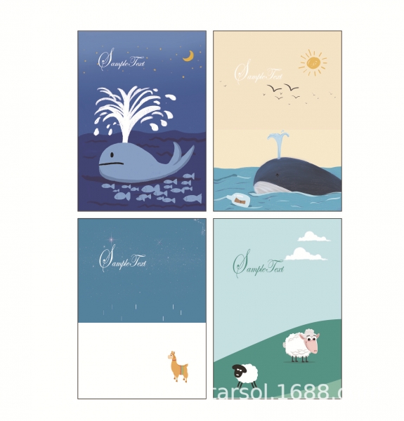 4pk Whale Sheep Animals Cute Mini Notebooks Small Notes Pad Pocket Memo Pads