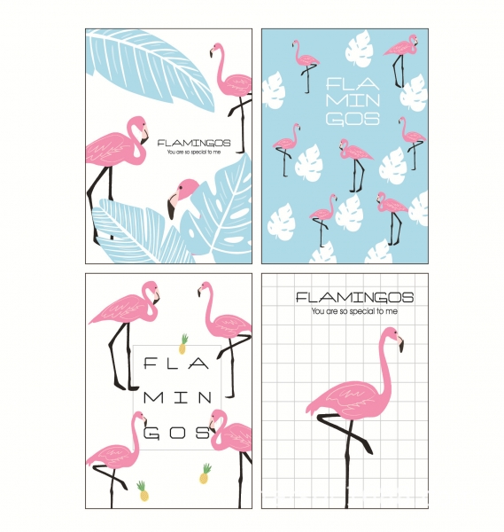 4pk Pink Flamingo Cute Mini Notebooks Small Notepads Notes Pad Pocket Memo Pads