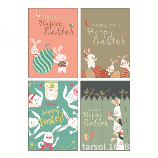 4pk Happy Easter Bunny Rabbits Cute Mini Notebooks Small Notepads Notes Pad Pocket Memo Pads