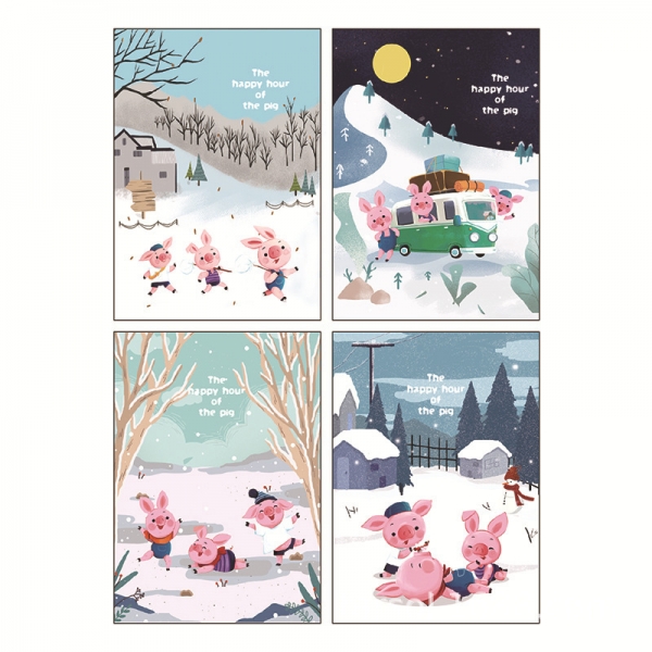 4pk Three Little Pigs Tales Story Cute Mini Notebooks Small Pocket Memo Pads