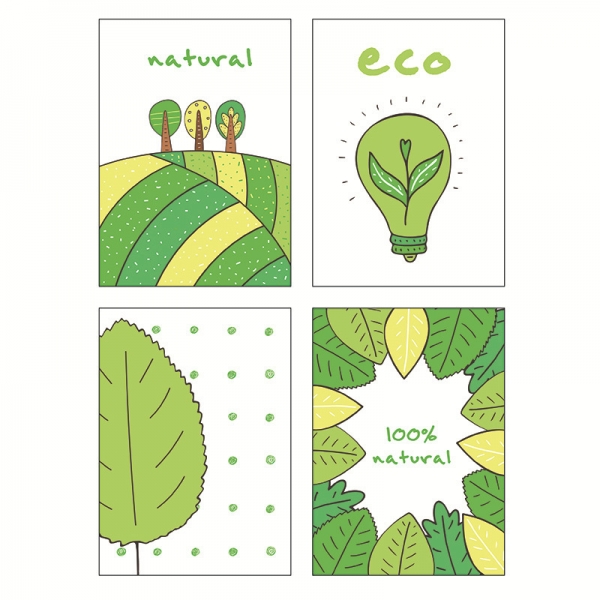 4pk Green Trees Leaves Cute Mini Notebooks Small Notepads Pocket Memo Pads