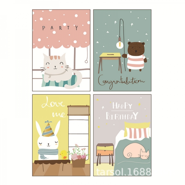 4pk Cats Bear Rabbit Cute Mini Notebooks Small Notepads Notes Pad Pocket Memo Pads