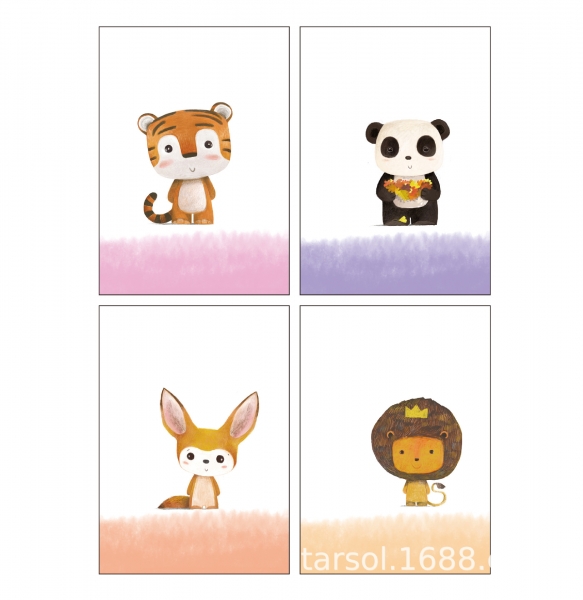 4pk Tiger Giant Panda Fox Lion Animals Cute Mini Notebooks Small Notepads Notes Pad Pocket Memo Pads