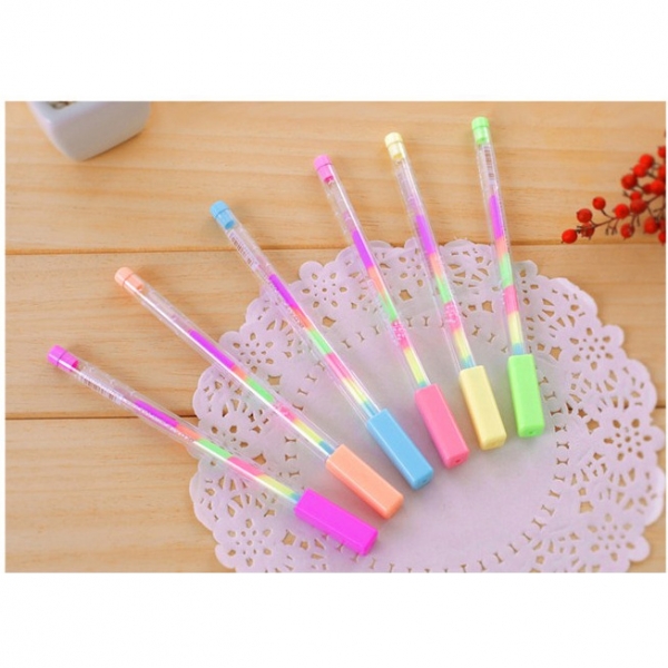 Rainbow Colors Ink Ballpoint Gel Pens Cute Funky Kids Party Gift Bag Fillers