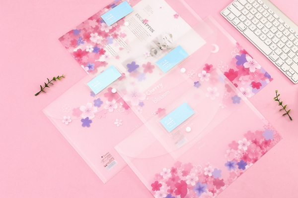 4pk Cherry Blossom Flowers Fashion Floral A4 Document Wallets File Folders