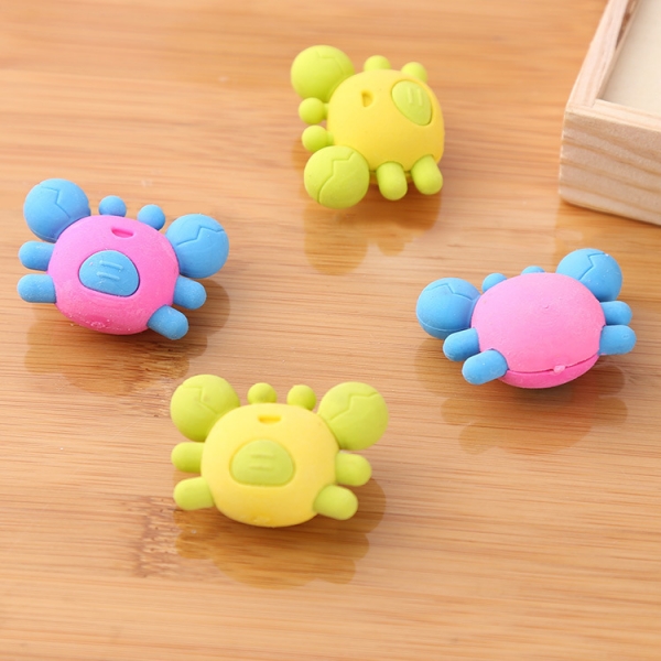 Cute Crabs Seaside Animals Puzzle Erasers Novelty Fun Kids Rubbers Party Gift Bag Fillers