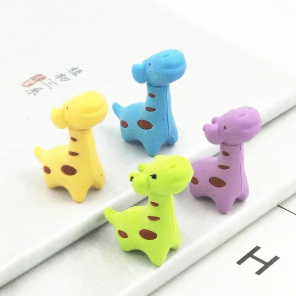 Cute Giraffe Animal Puzzle Erasers Novelty Fun Kids Rubbers Party Gift Bag Fillers