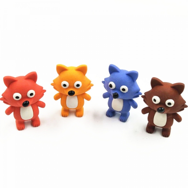 Cute Fox Animal Puzzle Erasers Novelty Fun Kids Rubbers Party Gift Bag Fillers
