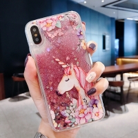 Unicorn Glitter Liquid Hard Phone Case Cover iPhone 6 6S 7 8 Plus X XR XS Max