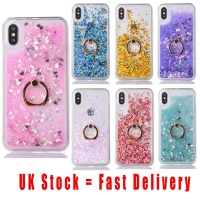 Diamond Stars Glitter Liquid Stand Ring Holder Hard Phone Case iPhone 6 6S 7 8 Plus X XR XS Max