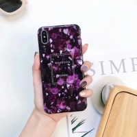 Marble Effect Black And Purple iPhone 6 6S Phone Case