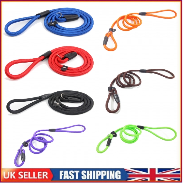 Dog Puppy Training Slip Rope Dog Lead 1cm Strong Nylon Training Walking Leash