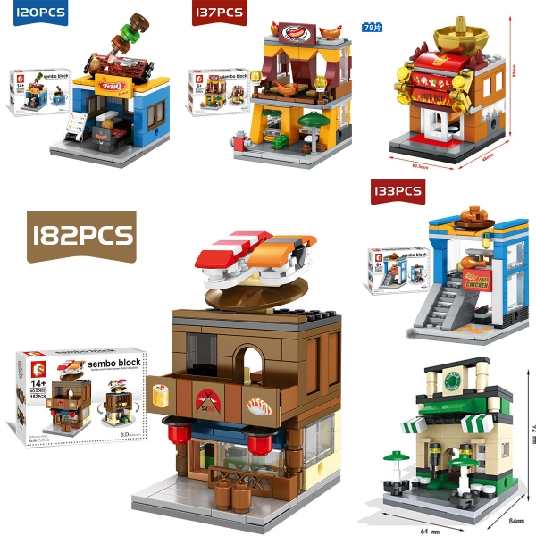 Restaurant Cafe Pub Bar Coffee Shop Building Bricks Toy Construction Blocks