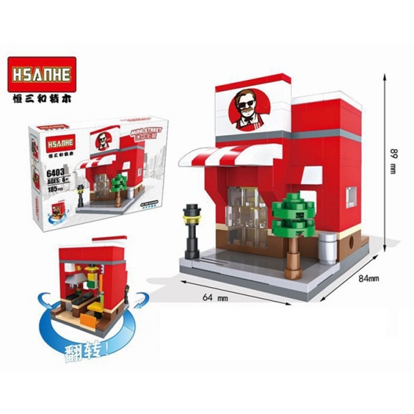 Fast Food Restaurant Fried Chicken Shop Building Bricks Construction Blocks Toy