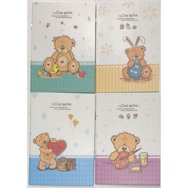 4pk Lovely Bears Cute Mini Notebooks Small Notepads Notes Pad Pocket Memo Pads