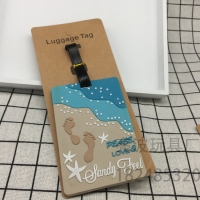Seaside Footprint Fashion Luggage Tags Cute Holiday Suitcase Label Travel Bag ID
