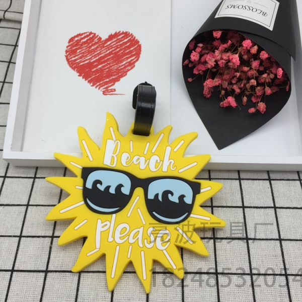 Sun In Sunglasses Fashion Luggage Tags Cute Holiday Suitcase Label Travel Bag ID