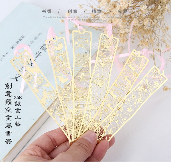 Garden Flowers Birds Gold Metal Bookmarks For Books Book Markers Readers Gift