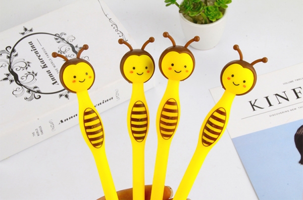 4-12pc Garden Bees Ballpoint Gel Pens Cute Funky Kids Party Gift Bag Fillers